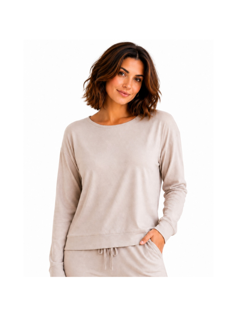 Women's Haven Well Within Fine-Knit Long Sleeve Pullover Top– Beige– Size XS–NWT